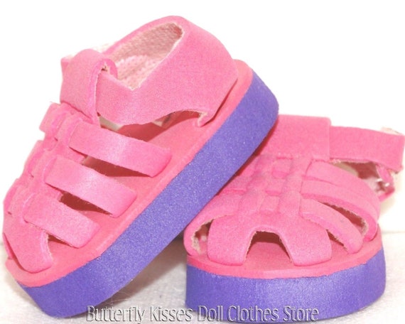 Doll Clothes fits 18/" American Girl Light Blue Fisherman Sandals Shoes Accessory