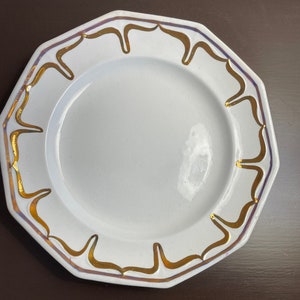 Antique White Ironstone Dinner Plate, E. Walley, Double Sydenham, Wrapped Sydenham with Two Shades of Lustre - Unique!