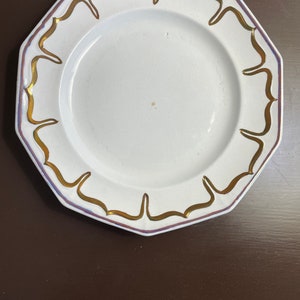Second Antique White Ironstone Dinner Plate, E. Walley, Double Sydenham, Wrapped Sydenham with Two Shades of Lustre - Unique!