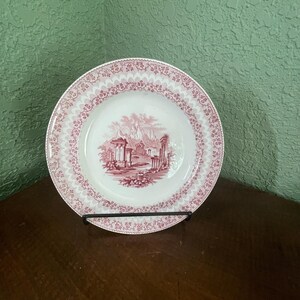Antique Pink Transferware Plate, Archipelago, Ridgway and Morley, 1842 - 1844