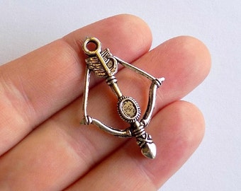 6 Ala de ángel encantos Tono Plata Antigua AW143