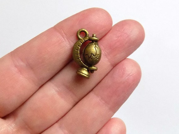 Beads Jewellelry Making Supplies 6 Globe Charms Antique Silver Tone Wt66 Art Craft Supplies Itkart Org