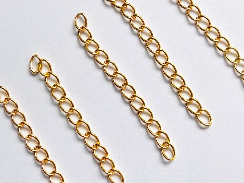 10 Extender Chains Gold Tone Necklace Extenders Bracelet Etsy