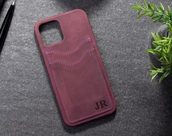 iPhone 12 pro Leather wallet case, iPhone 11, iPhone 8 Plus, Genuine Leather