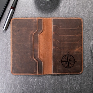 Titular del pasaporte, Funda de pasaporte de cuero personalizada, Cartera de viaje, Funda de pasaporte, Cartera de pasaporte grabada, Regalo de viaje, Regalo de Navidad,