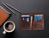 Minimalist Leather Wallet, Leather Bifold Wallet, Distressed Leather Slim Bifold Wallet, Groomsmen Wallet