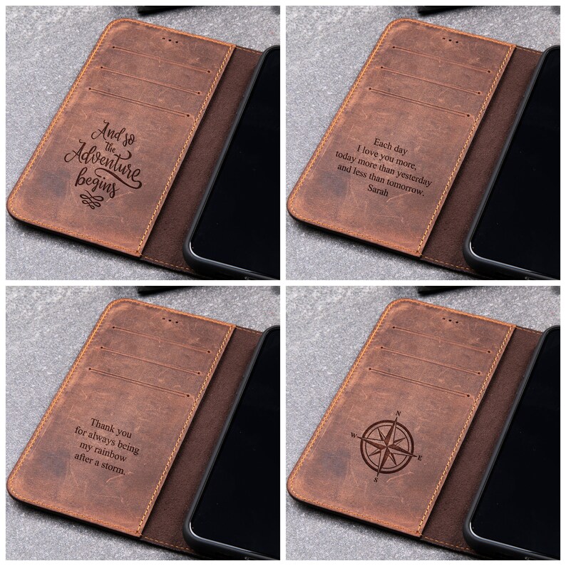 iPhone 7 Personalized Credit Card Holder Case iPhone 7 Plus Magnetic Case iPhone 7 Case Christmas Gift Leather iPhone Case