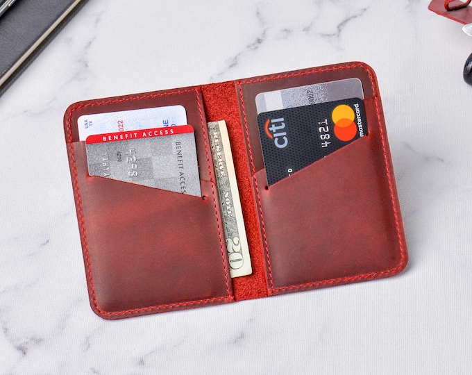 Personalized Leather Wallet, Engraved, Monogrammed, Bifold Card Holder, Best Gift for Doctors, Fathers Day, Husband, Groomsmen, Birthday