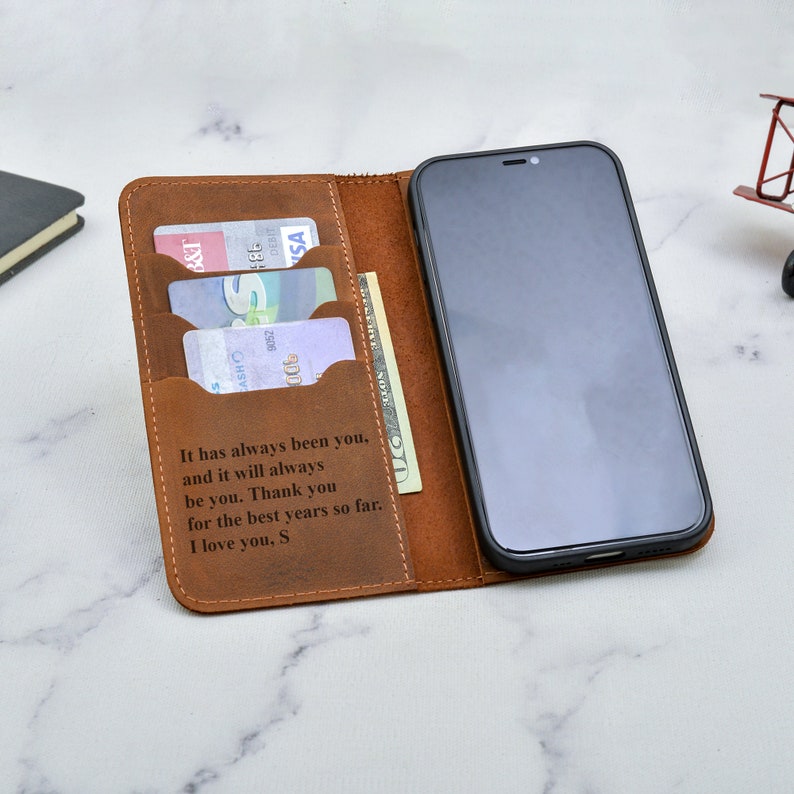 iPhone 11 Wallet Case, iPhone 11, Wallet,Leather Wallet,Leather Case,Phone Wallet,iPhone 7 PLUS,iPhone 6sPLUS Personalized Custom Engraved image 2