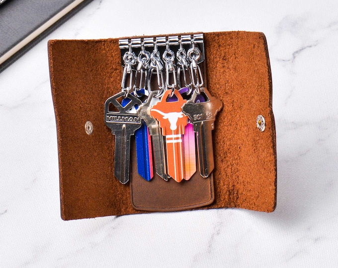 Personalized Fathers Day Gift , Leather Key Holder Case , Handmade Key Organizer , Gift For Dad , Best Gift for Dad , Happy Fathers Day
