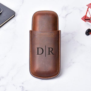 Personalized gifts for dad fathers day, Personalized Leather Cigar Holder Case ,  Best Fathers Day Gift, Gift for Men, Happy Father Day
