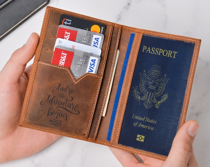 The Revenge Traveler Groomsmen Gift Personalized Leather Passport