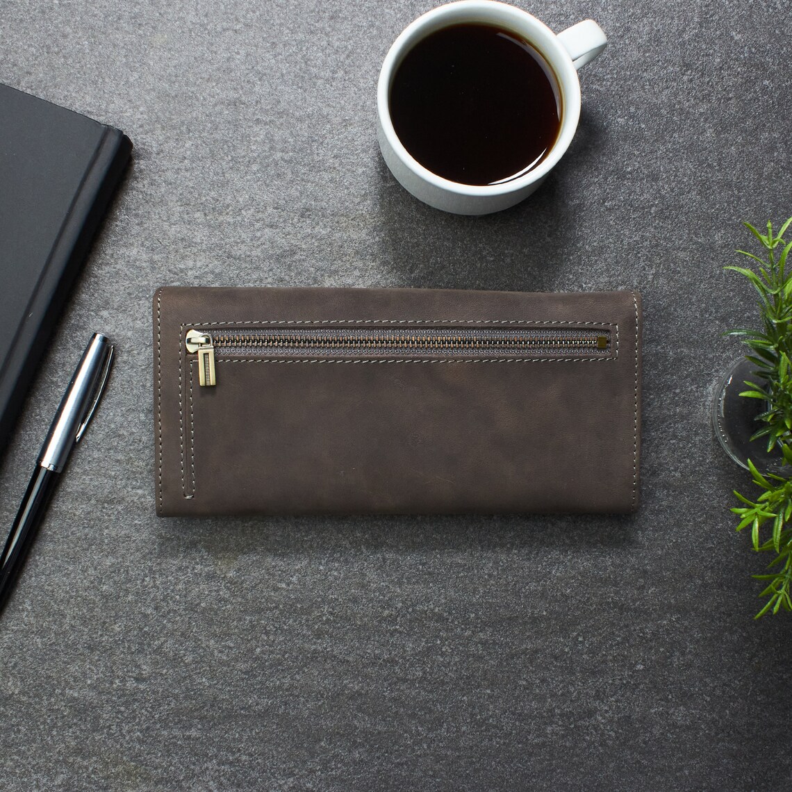 Women Snap Button Wallet Personalized Leather Wallet Etsy