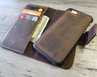 iPhone 11 étui en cuir, personnalisé, étui magnétique portefeuille, étui en cuir, portefeuille de téléphone, iPhone - personnalisé - aimant