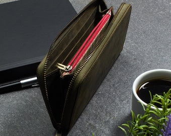 Women Zipper Wallet, Personalized Leather Wallet,Handmade Wallet, Anniversary Gift,Gift for Her,Gift for Wife,Mother of the Bride Gift