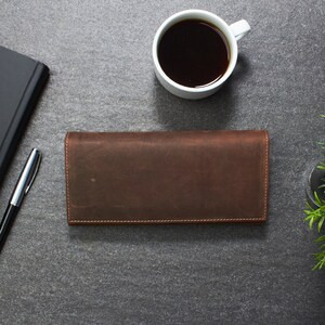 Cartera de botón a presión para mujer, cartera de cuero personalizada, cartera hecha a mano, regalo de Navidad, regalo para esposa, regalo de madre de la novia