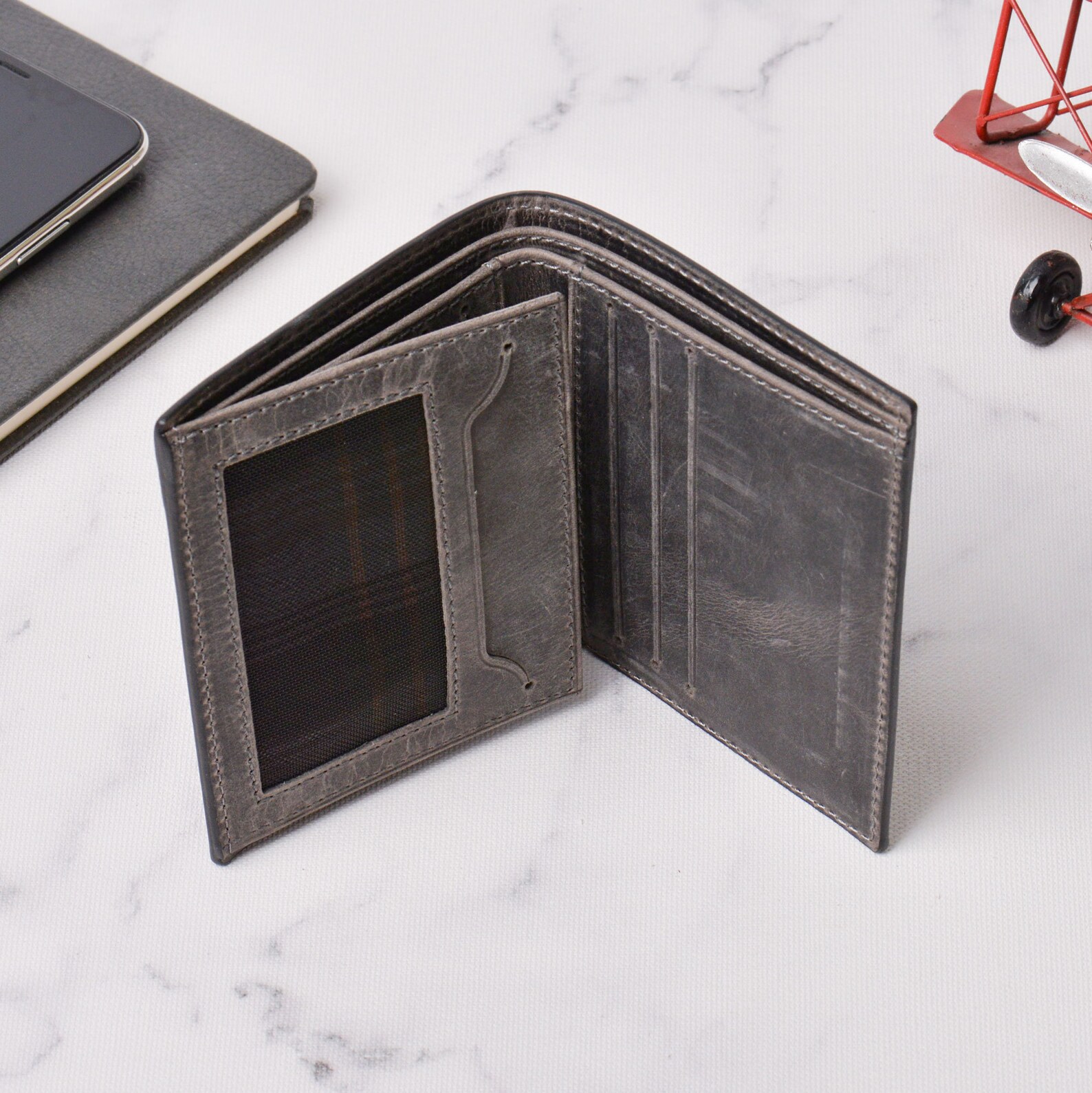 Personalized Leather Wallet, Monogrammed Men's Wallet, Anniversary Gift ...