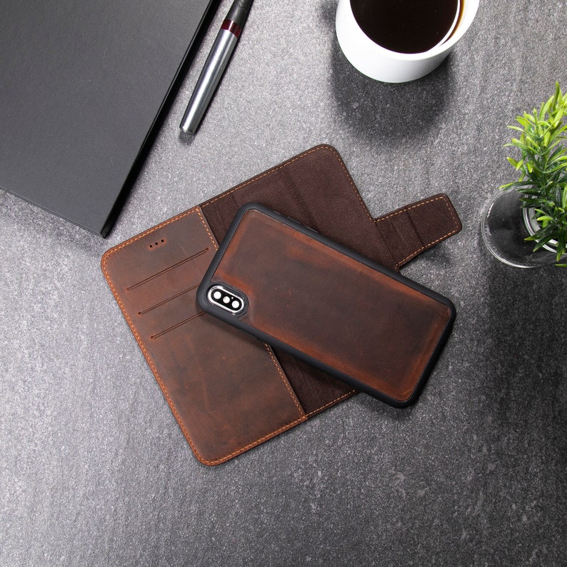 iPhone 7 Personalized Credit Card Holder Case iPhone 7 Plus Magnetic Case iPhone 7 Case Christmas Gift Leather iPhone Case