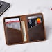 Brown Cowhide Leather Wallet, Personalized gifts for him, Anniversary Gift for Boyfriend, Minimalist Slim Bifold Wallet, Groomsmen Wallet