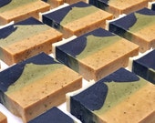 AMONG GUM TREES. Handmade, Vegan, Cold Processed Soap. Ground Wattle Seed, Eucalyptus, Peppermint and Tea Tree Essential Oils with Turmeric.