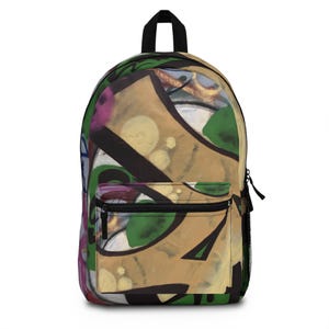 Graffiti Backpack, Unique Street Style Bag, Urban Print Rucksack, Cool School Knapsack, Trendy Bookbag, Hipster Travel Pack