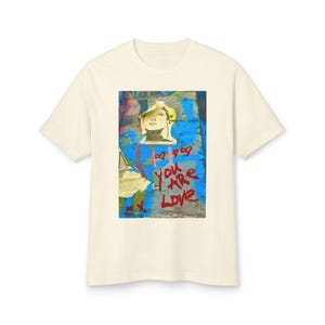 Love & Peace Unisex Tee Shirt, Romantic Heart Graphic Top, Positive Vibes Tshirt, Inspirational Clothing, Valentine&#39;s Day Gift