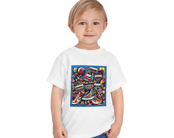 Jaren 90 kind, retro leuk T-shirt voor peuters, kleurrijke kinderkleding, shirt met retro sfeer, perfect voor verjaardagen, speelafspraakjes, zomervakantie
