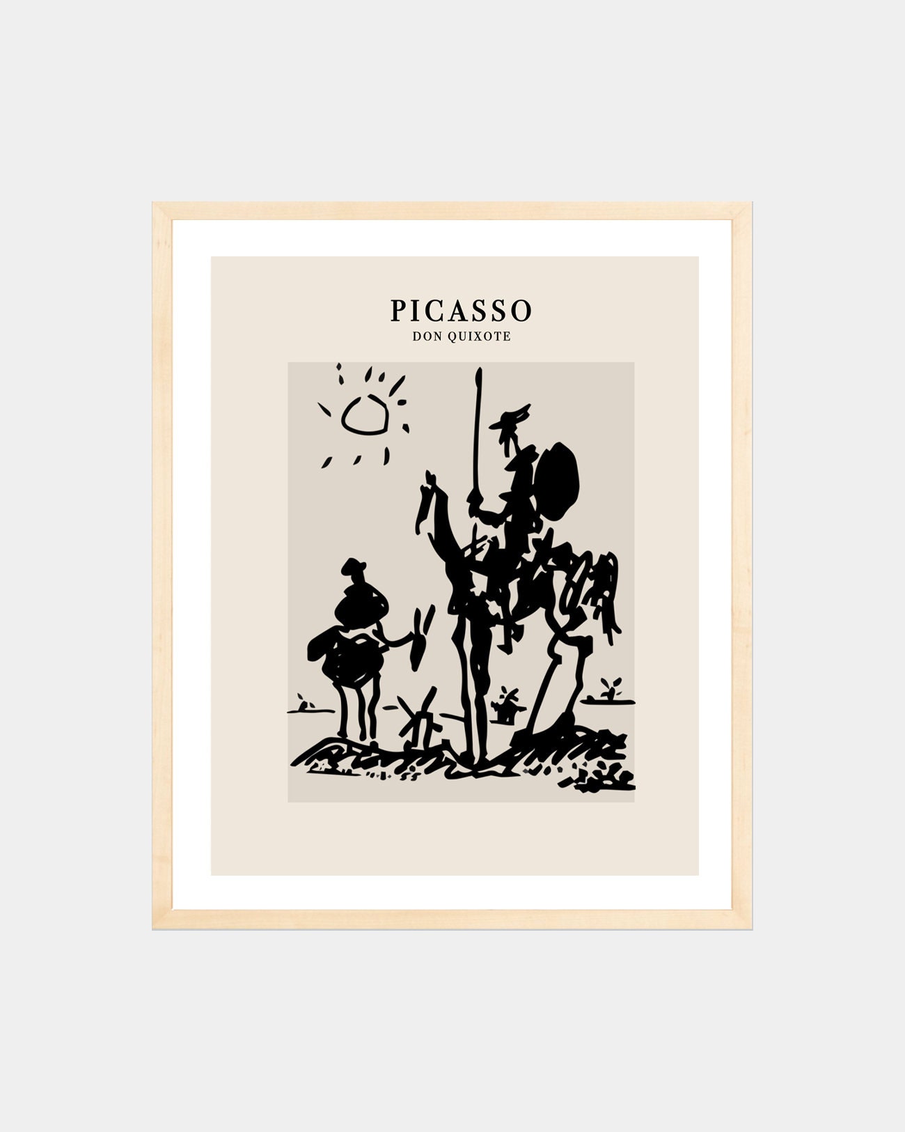 Printable Picasso Don Quixote | Cowboy Desert Rancher | Cubism Sketch ...