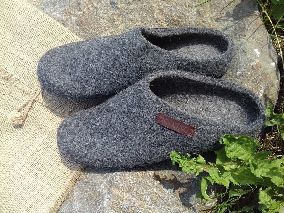 Gift for Himfelted Slippers Handmade House Shoesmen Etsy