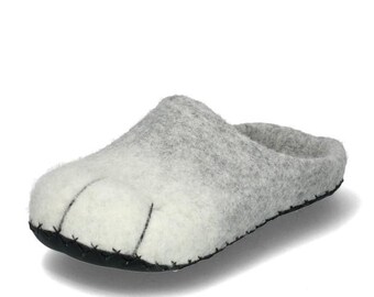 Feutre, pantoufles, chaussures feutrées, pantoufles feutrées, biologiques chaussures, pantoufles de chat, chaussures de la maison, chaussons femmes, Pantoffeln der Frauen, sabots en laine