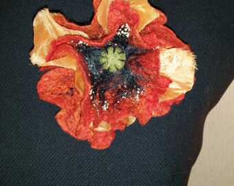 Gefilzte Blume, Hand gefilzt Brosche, Wolle gefilzt Brosche
