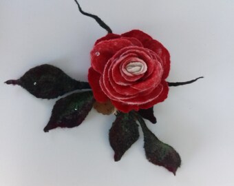 Brosche wolle Schmuck Blume Brosche Rose Schmuck gefilzt Brosche gefilzt Rose Gefilzte wolle