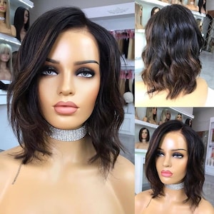 Short Bob Style Lace Front wigs Best Human Hair Ombre Highlights Lace Front Wig Bob Wig Human Hair Lace Wig For Women With Baby Hair