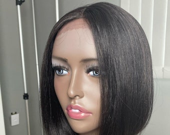 Short Bob Hairstyles Human Hair Black Lace Front Wigs And Etsy