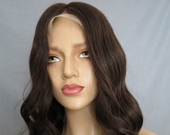 Silk Top Human Hair Lace Front Wig Human Hair Glueless Lace Front Silk Base Wigs for Women Wavy Real Hair Wigs For Caucasian