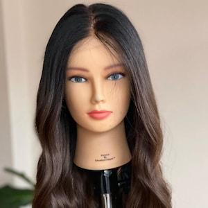 Best Quality Human Hair Silk Base Lace Front Wigs Ombre Black To Brown Human Hair Wig For White Women With Natural Hairline Silk Top Wigs