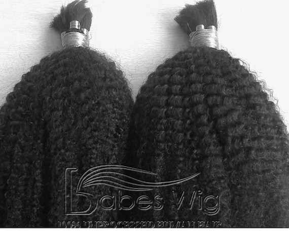 100% Human Hair Braiding Hair Afro Kinky Curly Bulk Hair for Braiding 