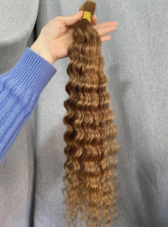 Blonde 100 Brazilian Virgin Human Hair Deep Curly Bulk Hair for