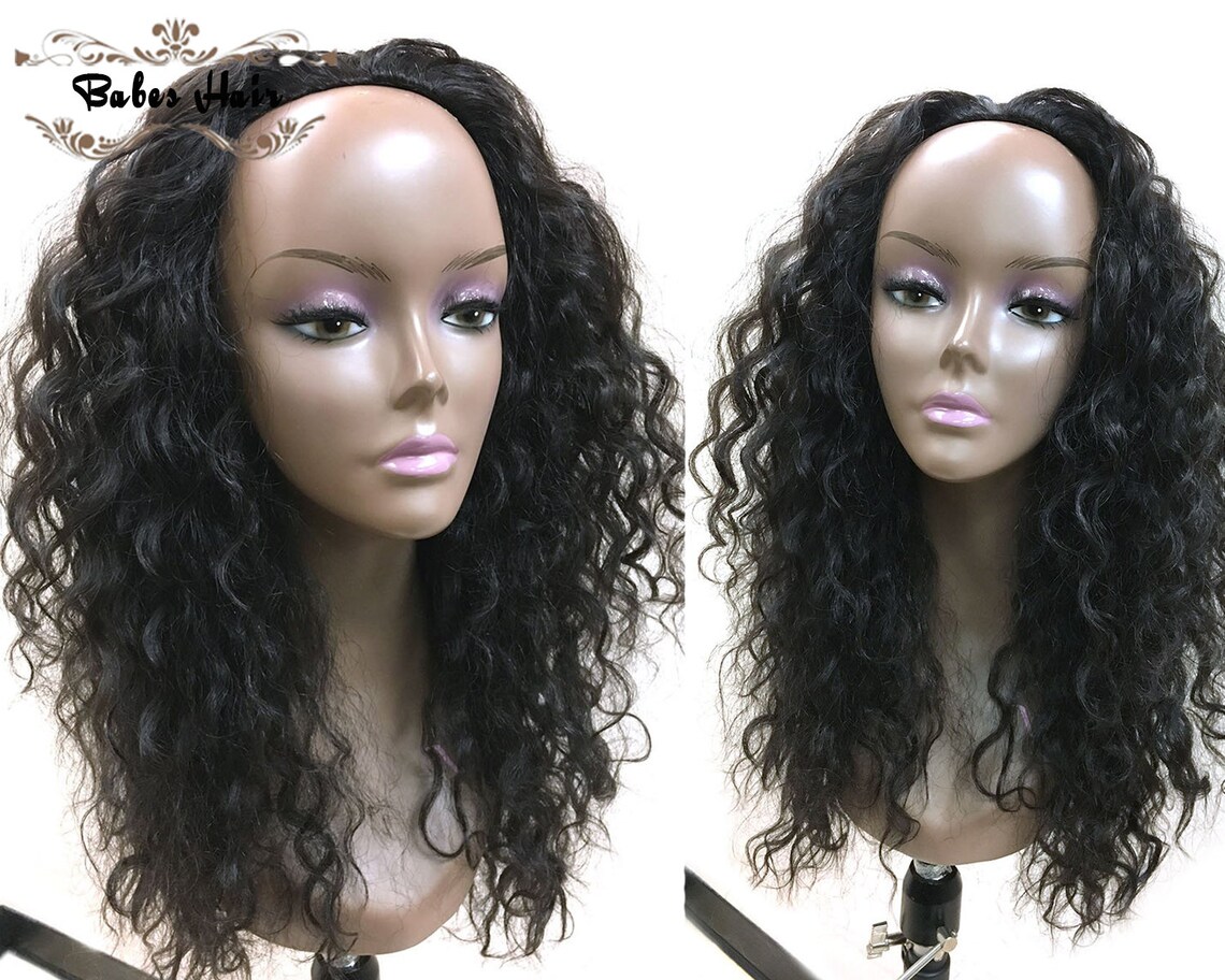 Human Hair Natural Curly Half Wigs For African Americans Etsy