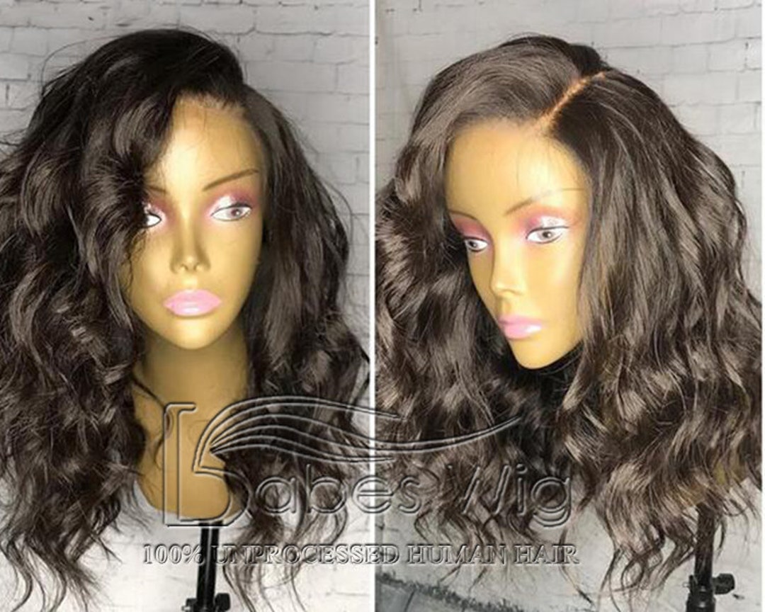 Glueless Human Hair Lace Front Wig Remy Human Hair Lace Front Etsy 日本