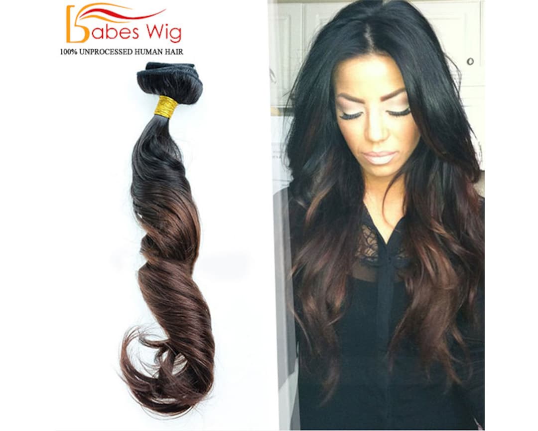 100% Real Human Hair Clips in Hair Extensions Full Set Ombre