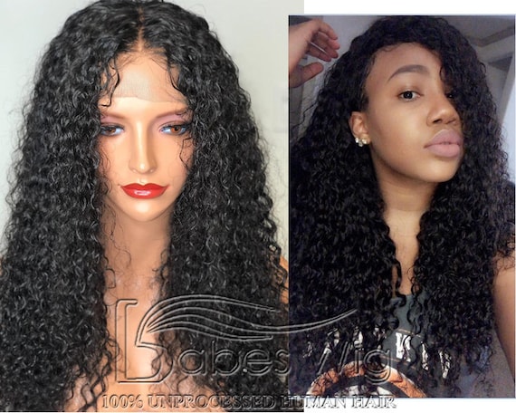 3c Kinky Curly Human Hair Wigs Kinky Curly Lace Front Wigs Etsy