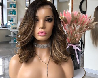 Best Remy Human Hair Lace wigs with Lace Front Wig Balayage Color Lace Front Wigs With Baby Hair For Women Pre plucked Lace Wig