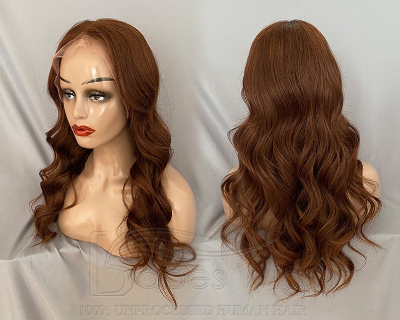 Lace frontal wigs Chocolate Brown Color Hair wigs 100 Etsy