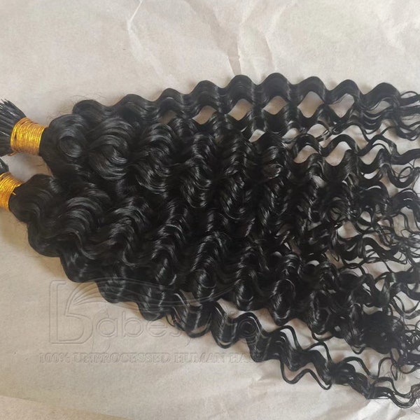 Extensions de cheveux bouclés profonds Nano anneau 1 gramme par mèche de cheveux humains brésiliens profonds bouclés nano anneau Extensions de cheveux microbilles