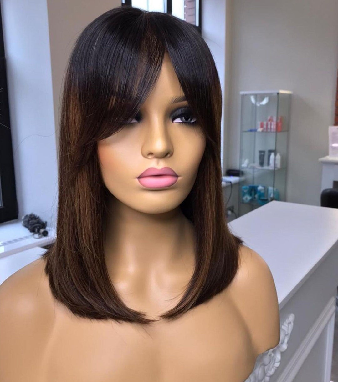 Short Cut BOB Style Human Hair Silk Top Lace Front Wigs Lace Etsy 日本