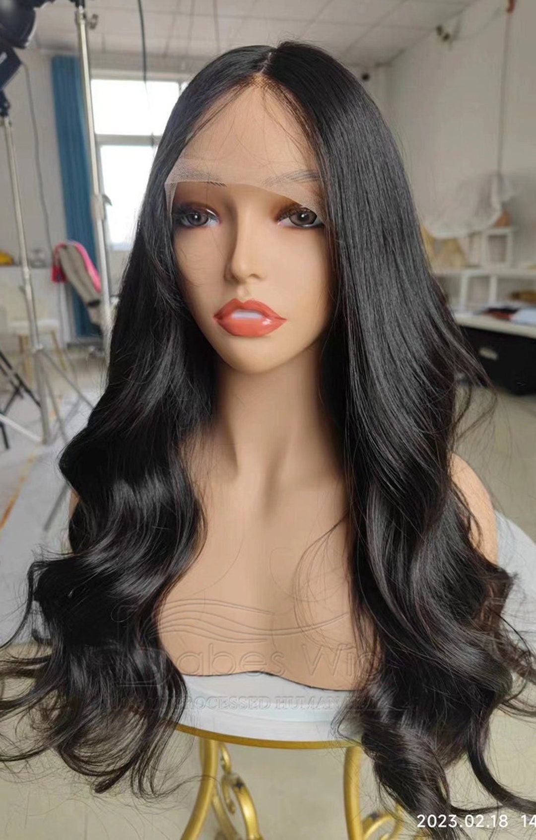 100% Remy Human Hair Lace Front Wigs Natural Color Wavy Lace Etsy 日本