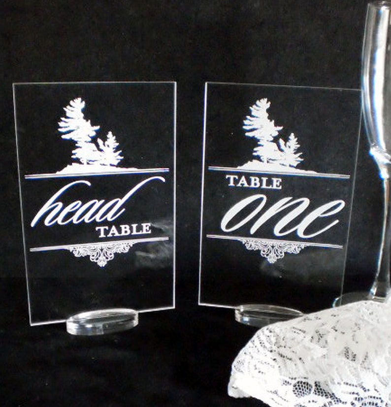 Acrylic Table Number Engraved Etched Customize to your Etsy