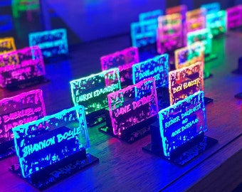 LED Place Card - Illuminated - engraved - Bar mitzvah - wedding - party