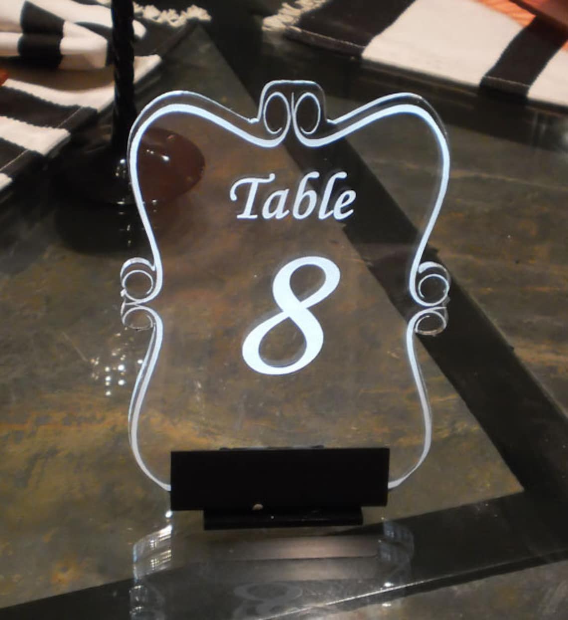 Table Number Illuminated engraved acrylic Etsy